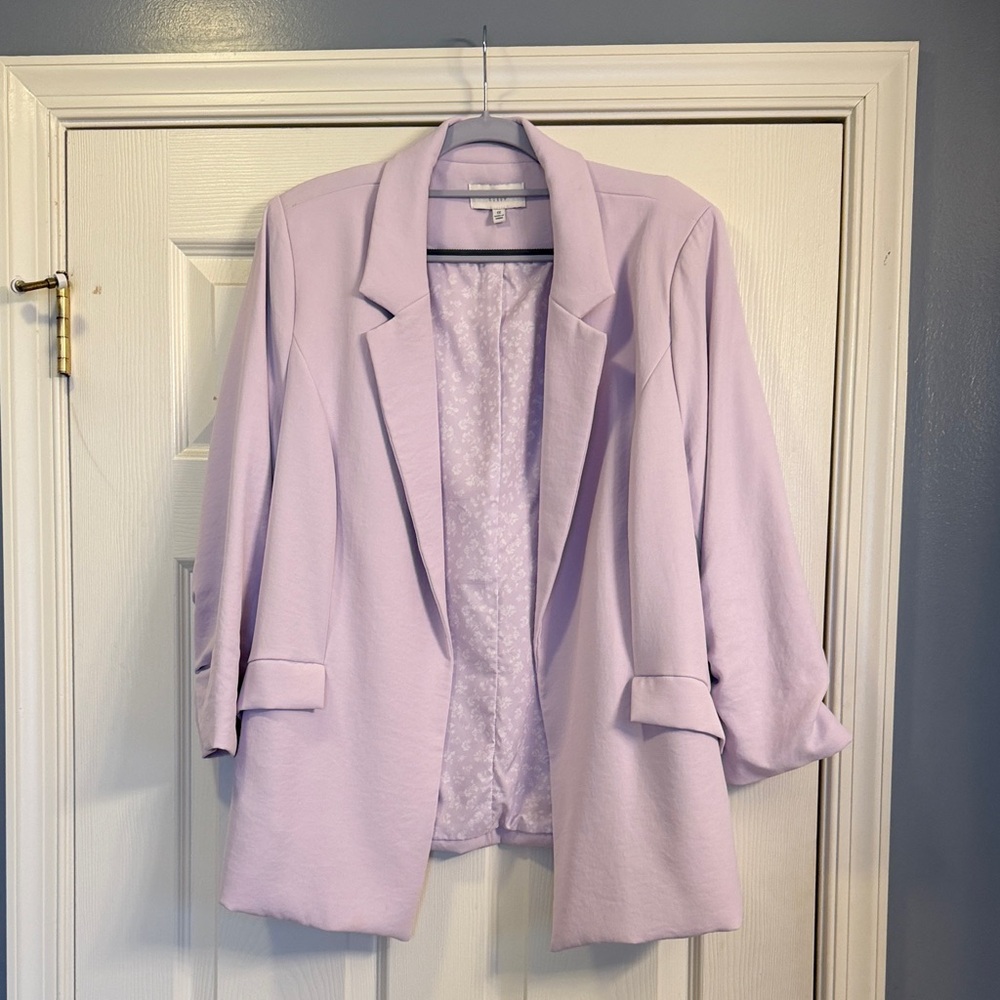 Skies Are Blue Lavender Open-Front Blazer